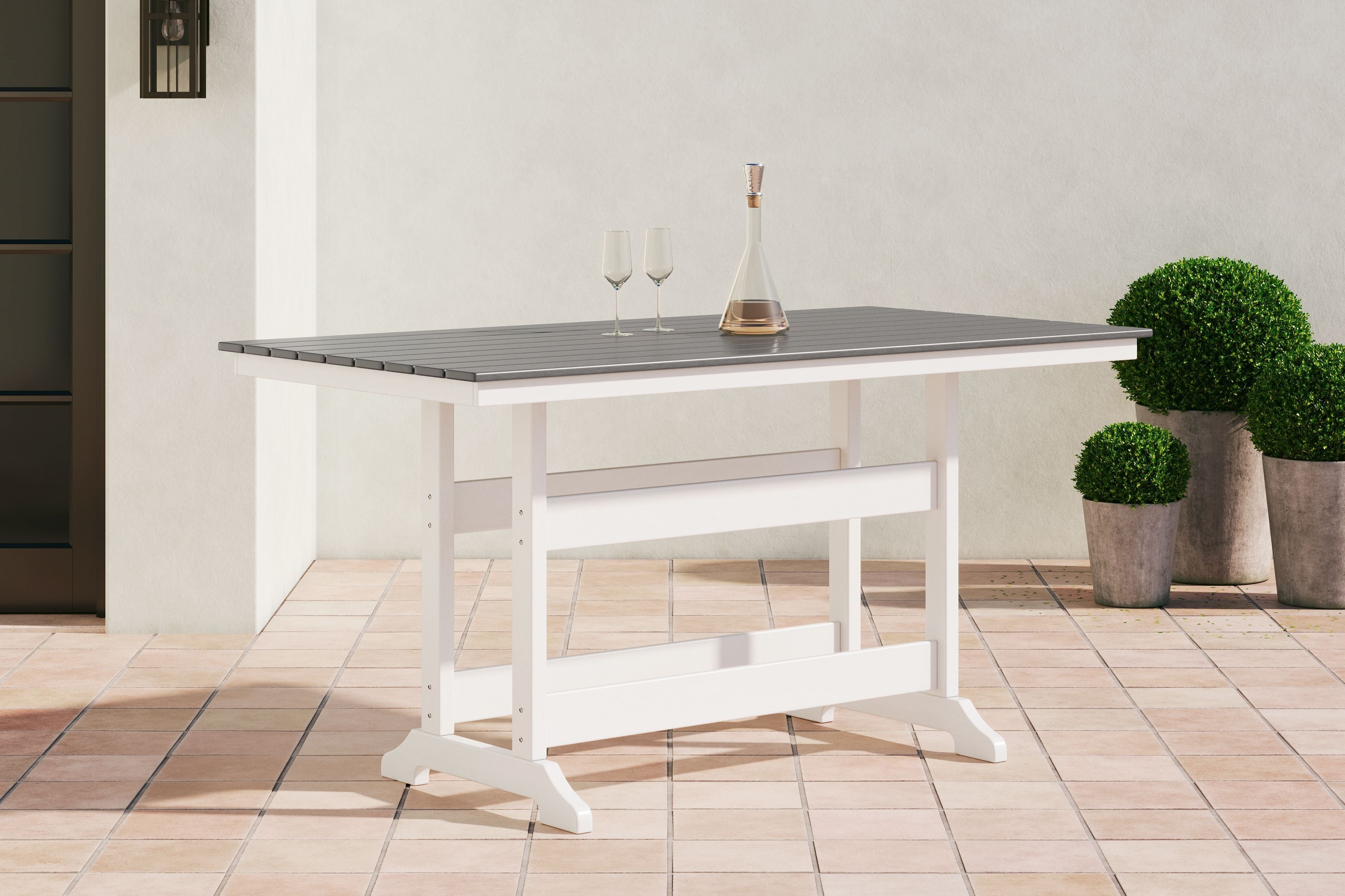 Transville - Table de comptoir avec option parapluie