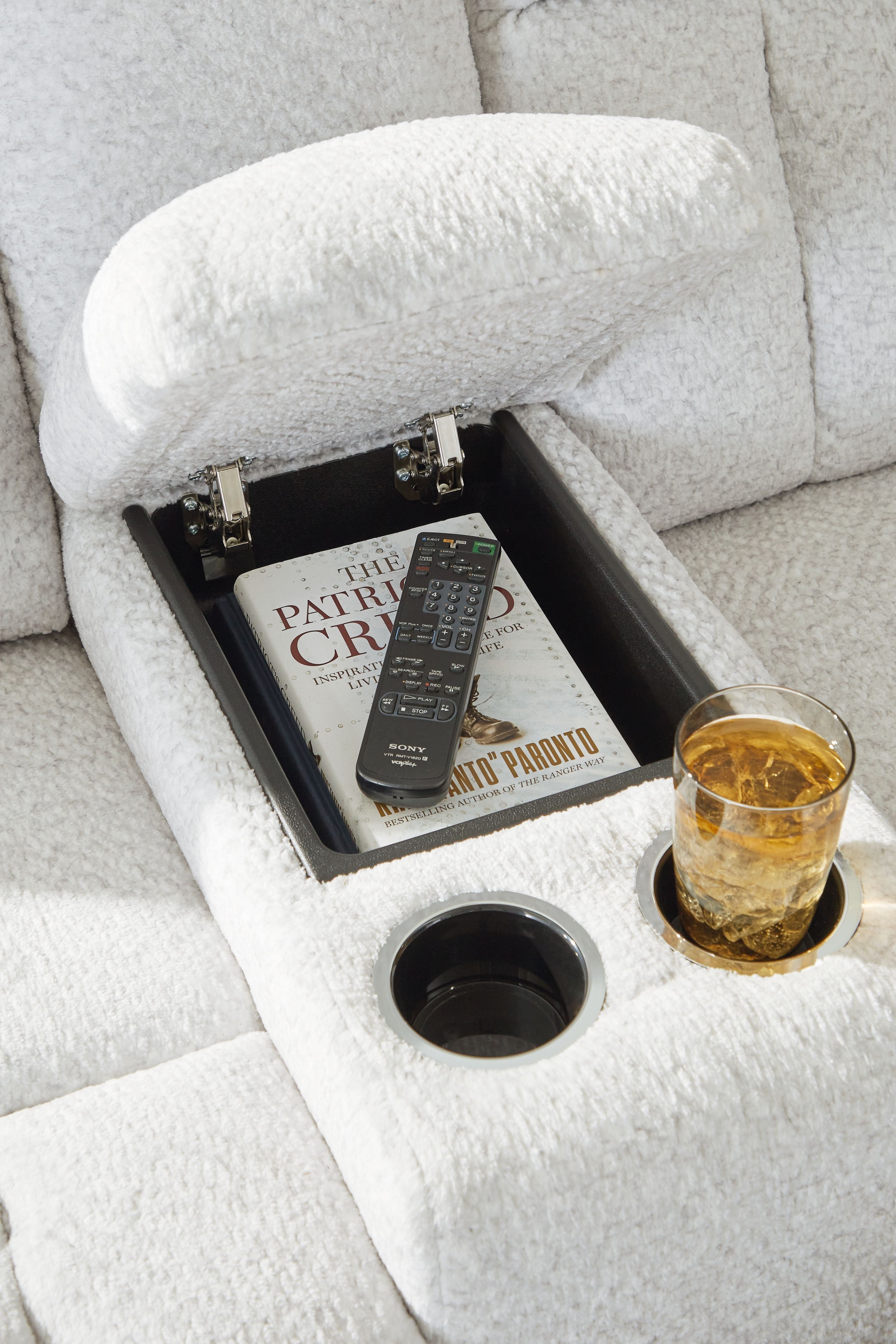 Frohn - Snow - Canapé inclinable double avec console