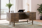 Austanny - Brun chaud - Ensemble 3 pièces - Bureau, chaise et bibliothèque
