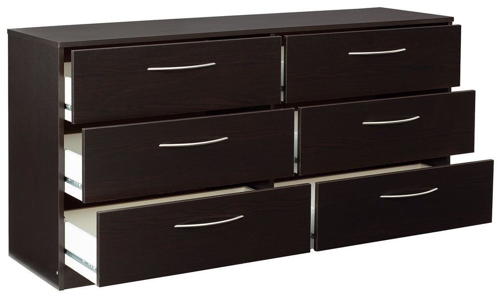 Finch - Noir - Commode à six tiroirs