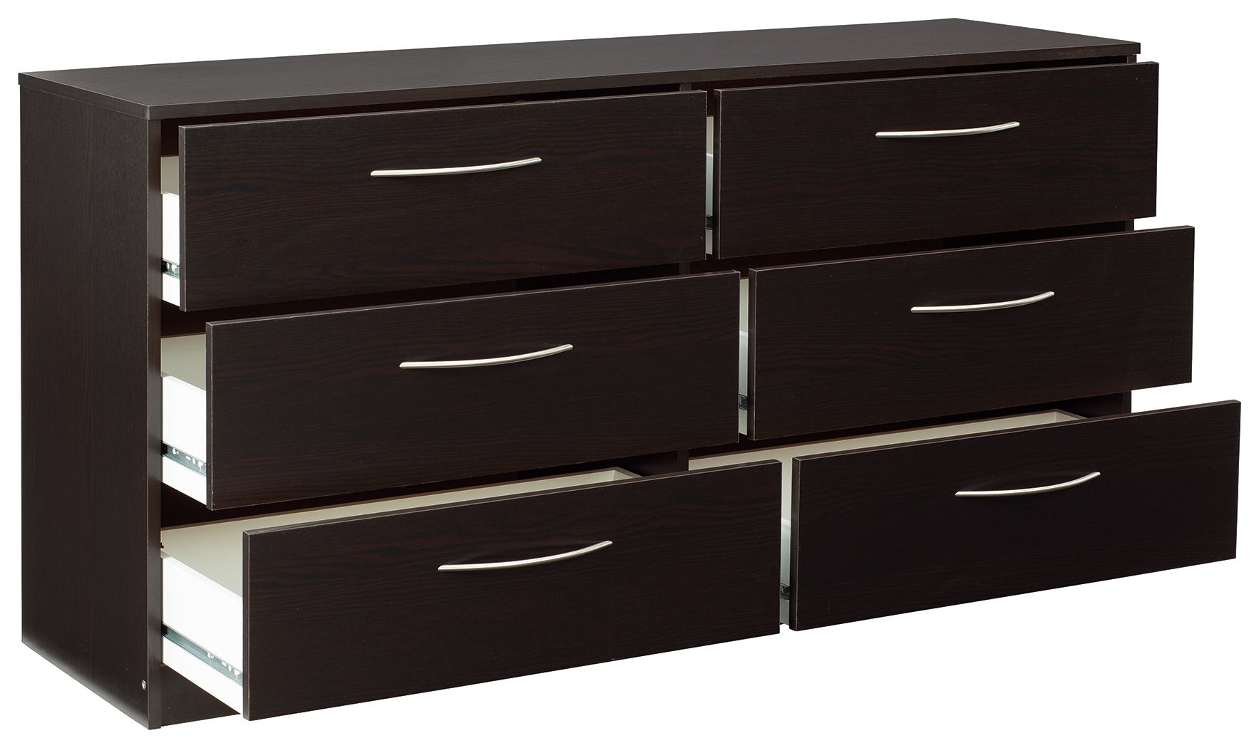 Finch - Noir - Commode à six tiroirs