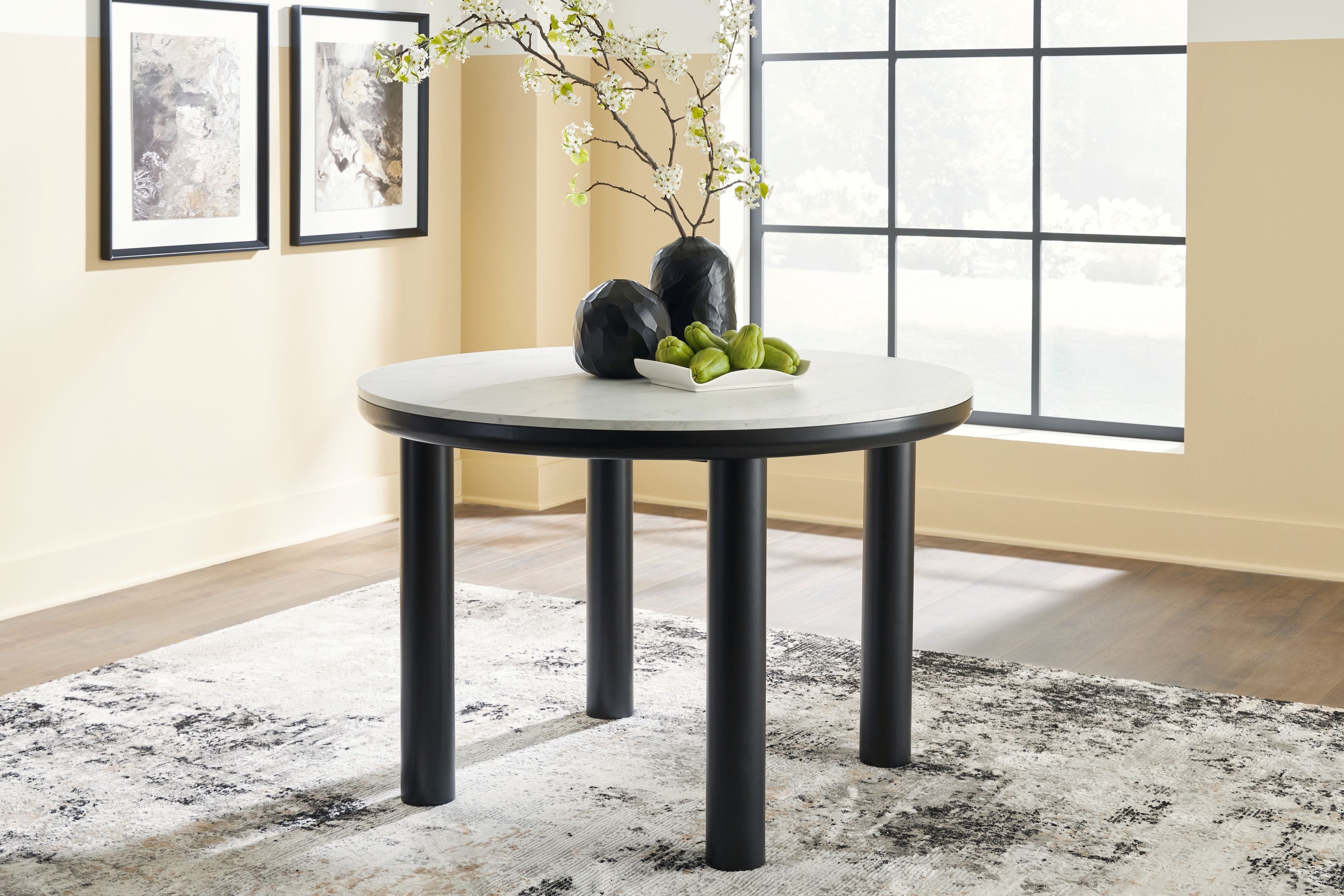 Xandrum - Noir - Table de salle à manger ronde