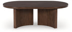 Korestone - Marron foncé - Table basse ovale
