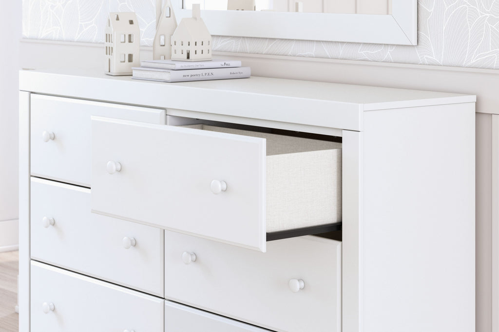 Mollviney - Blanc - Commode et miroir