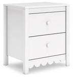 Hallityn - Blanc - Table de chevet à deux tiroirs