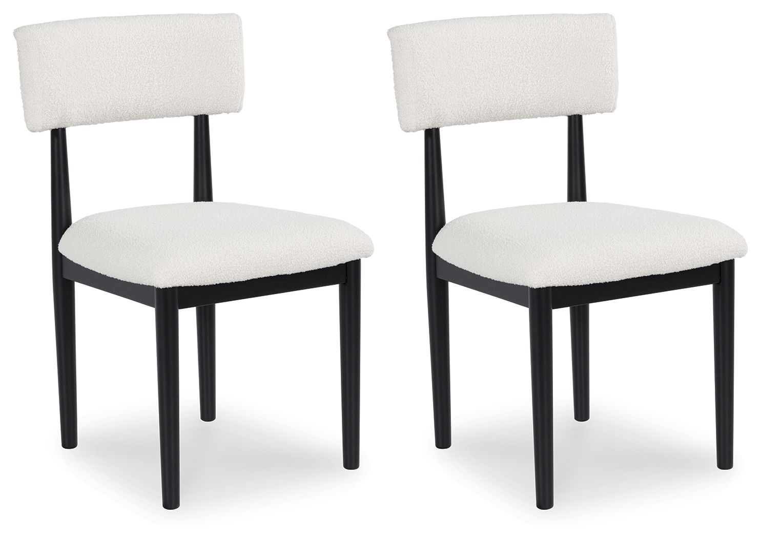 Xandrum - Blanc / Noir - Chaise de salle à manger rembourrée (lot de 2)