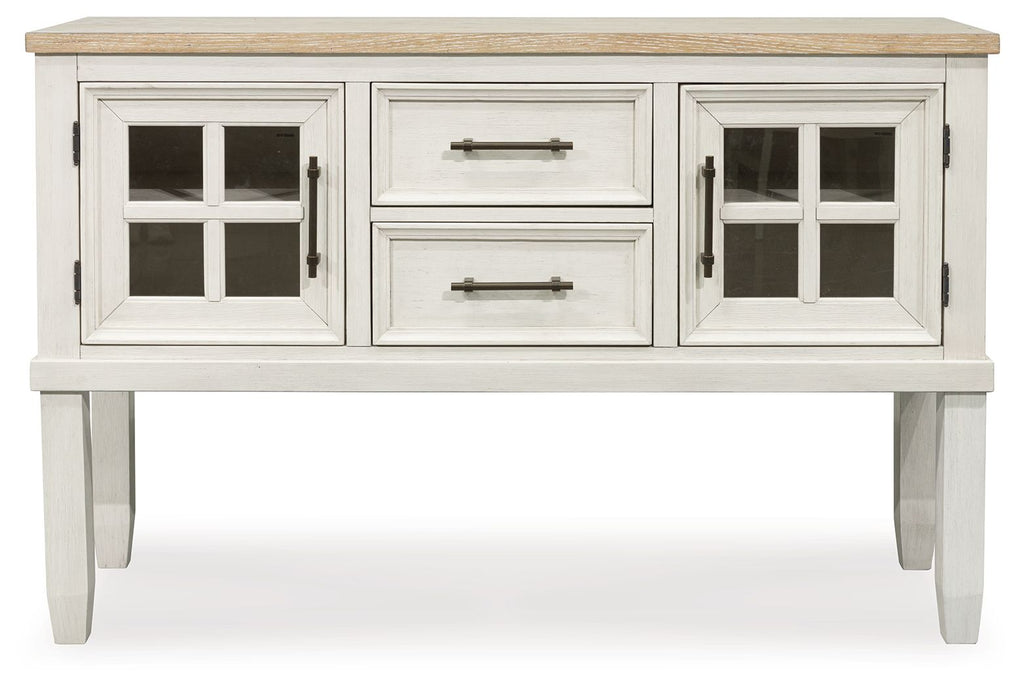 Shaybrock - Blanc antique / Marron - Serveur de salle à manger