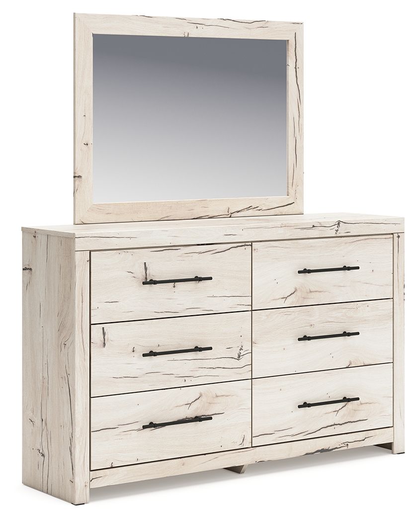 Lawroy - Naturel clair - Commode et miroir