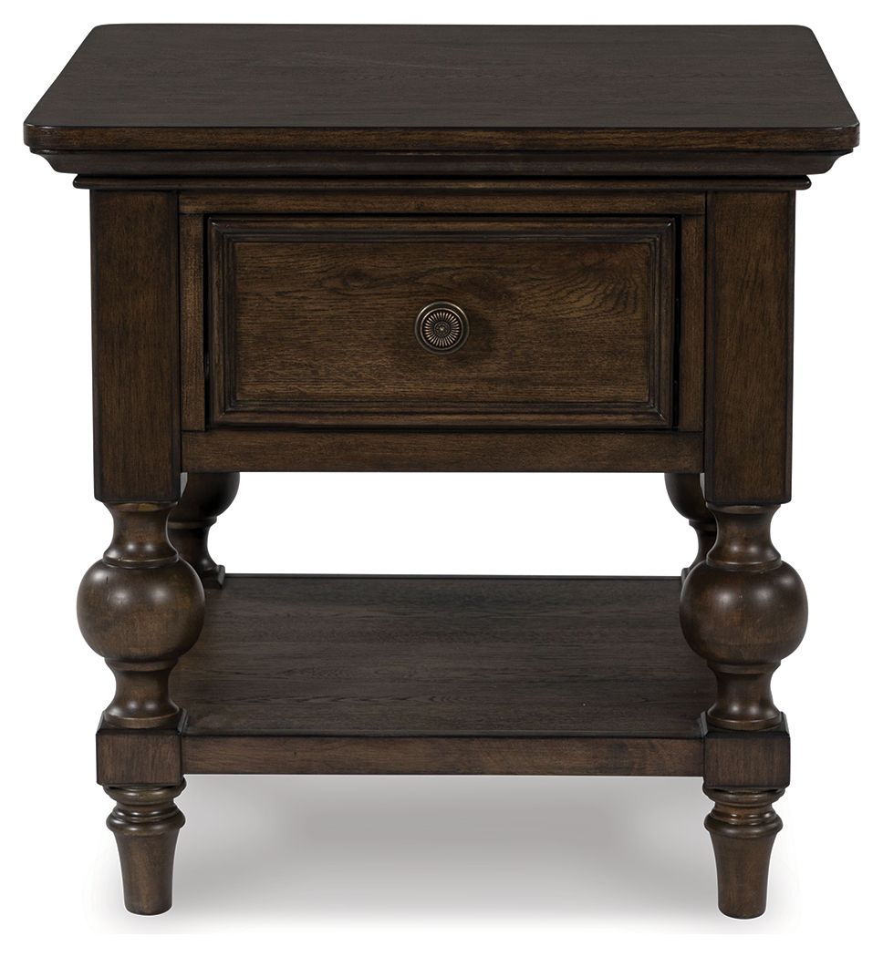 Veramond - Brun foncé - Table d'appoint carrée
