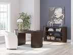 Korestone - Brun chaud - Ensemble 3 pièces - Bureau, chaise et crédence