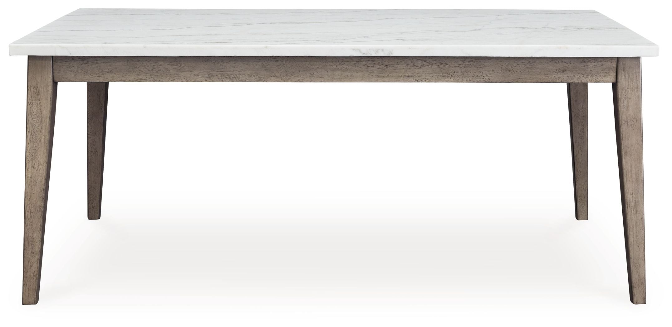 Loyaska - Blanc / Marron - Table de salle à manger rectangulaire