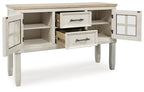Shaybrock - Blanc antique / Marron - Serveur de salle à manger