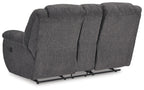 Foreside - Anthracite - Canapé double inclinable avec console
