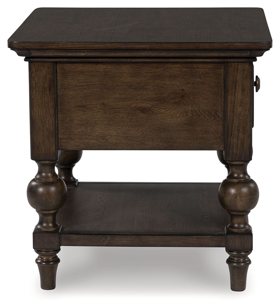 Veramond - Brun foncé - Table d'appoint carrée
