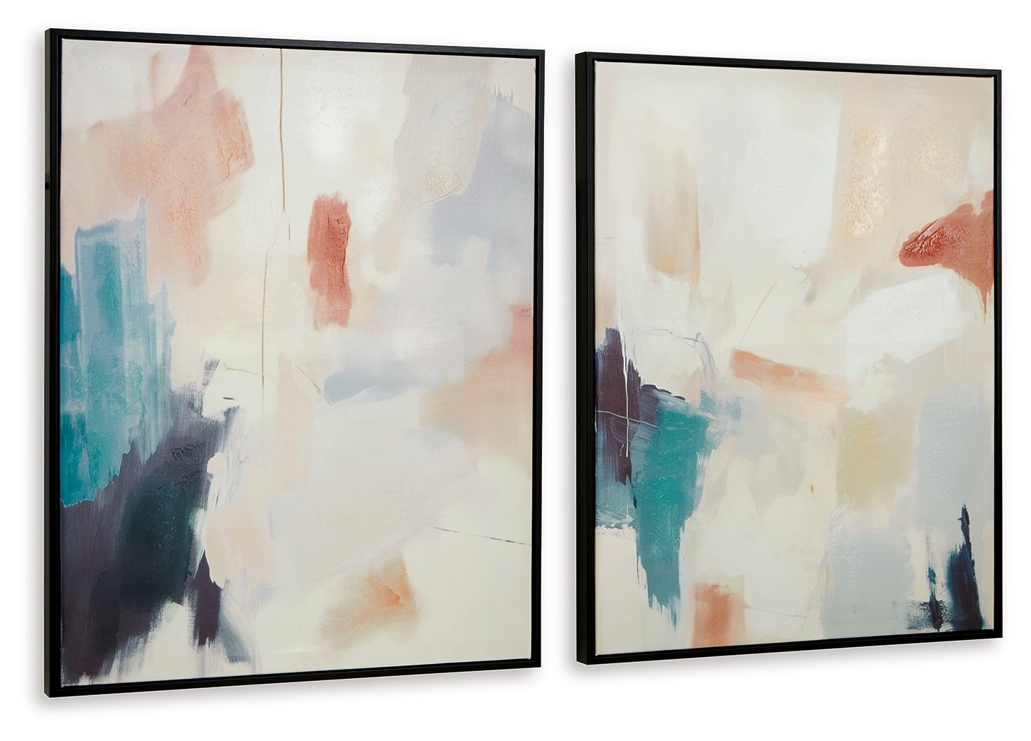 Caldish - Bleu / Blanc / Rose - Ensemble de décoration murale (lot de 2)