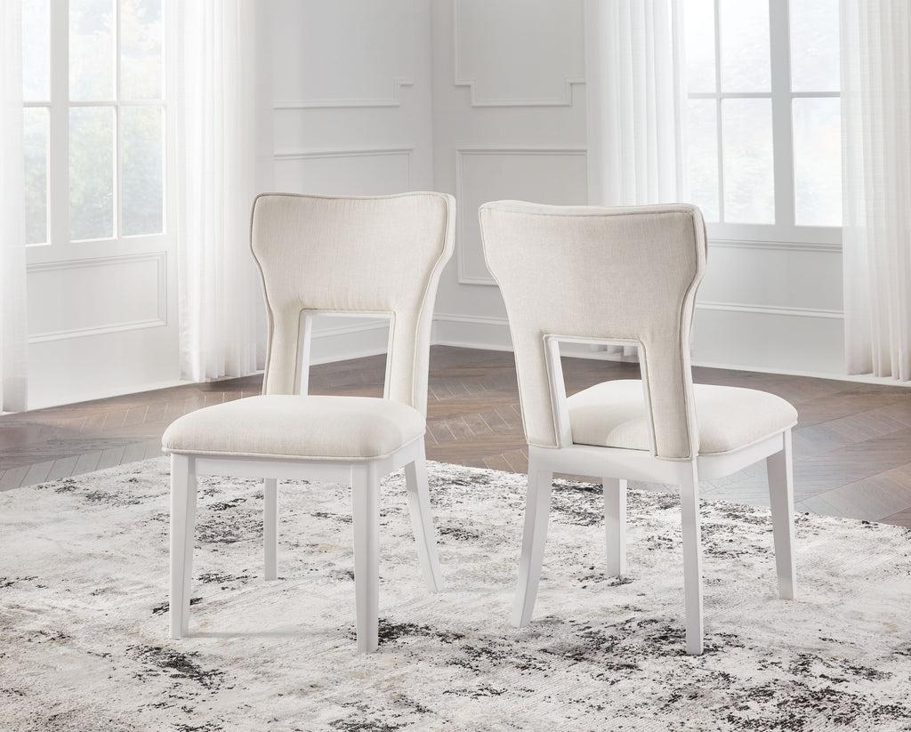 Chalanna - Blanc - Chaise de salle à manger rembourrée (lot de 2)