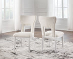 Chalanna - Blanc - Chaise de salle à manger rembourrée (lot de 2)
