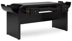 Rowanbeck - Noir - Ensemble 3 pièces - Bureau, chaise et bibliothèque