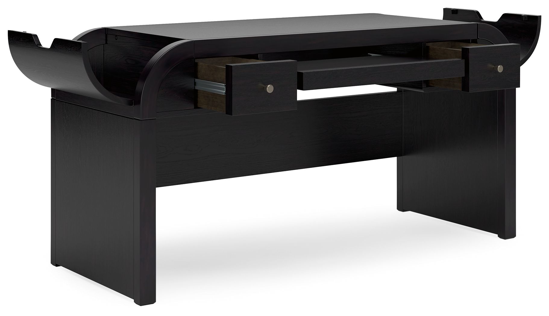 Rowanbeck - Noir - Ensemble 3 pièces - Bureau, chaise et bibliothèque