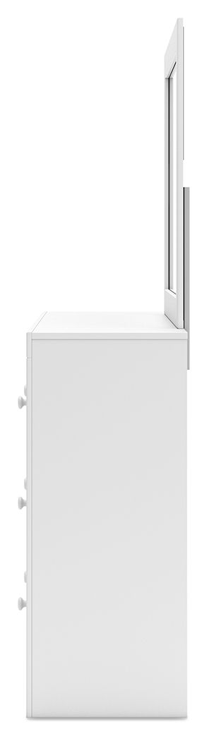 Mollviney - Blanc - Commode et miroir