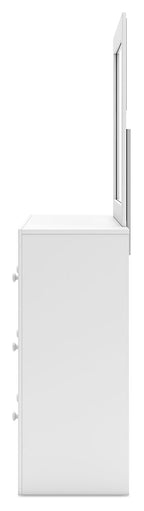 Mollviney - Blanc - Commode et miroir