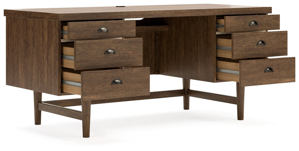 Austanny - Brun chaud - Ensemble 3 pièces - Bureau, chaise et bibliothèque