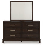 Neymorton - Brun gris foncé - Commode et miroir