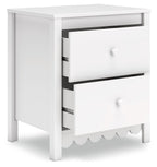 Hallityn - Blanc - Table de chevet à deux tiroirs