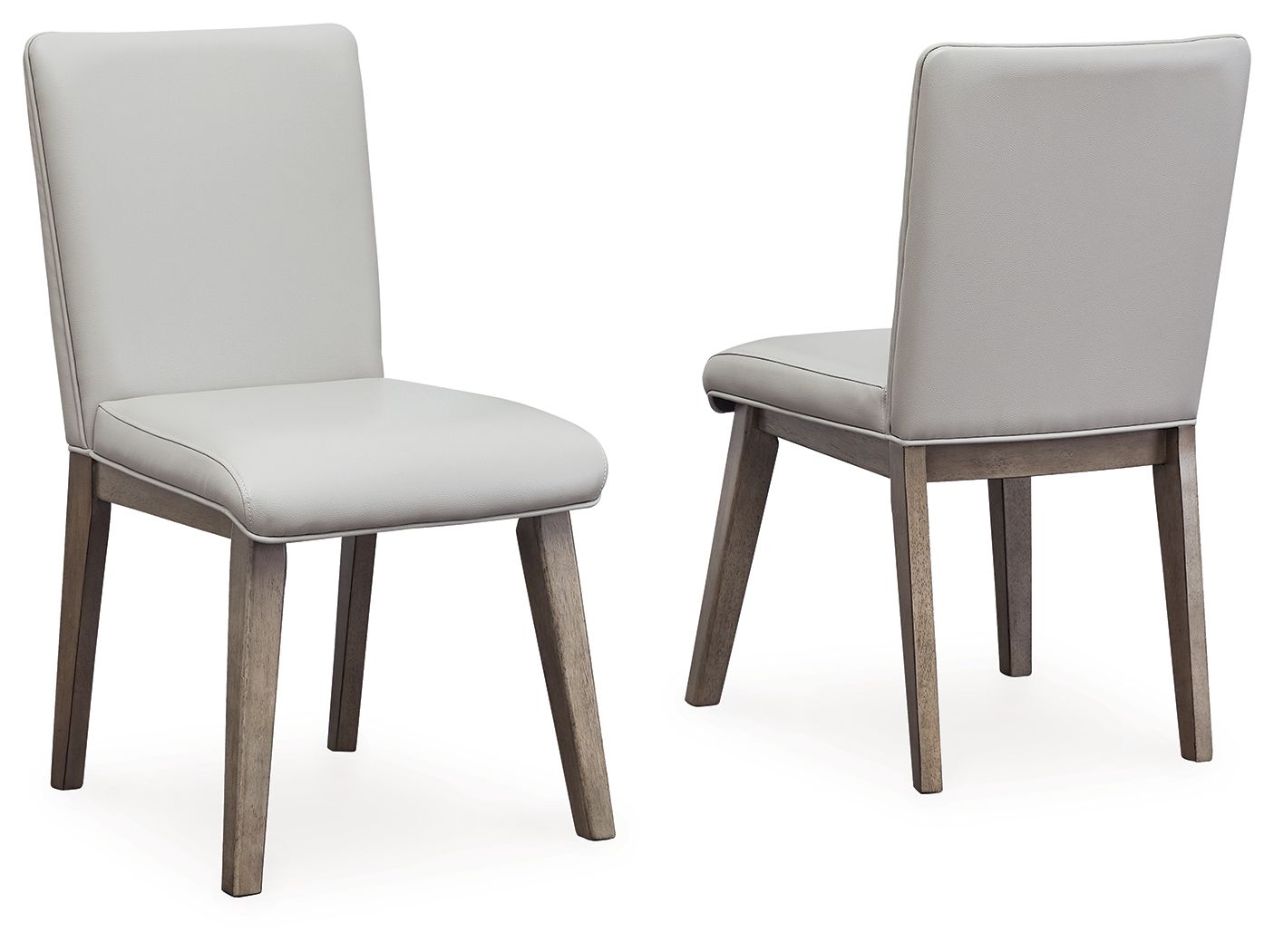 Loyaska - Chaise de salle à manger rembourrée brun grisâtre (lot de 2)