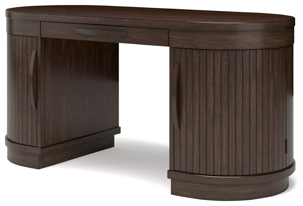 Korestone - Brun chaud - Ensemble 3 pièces - Bureau, chaise et crédence