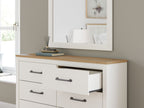 Linnocreek - Blanc / Brun Chaud - Commode et Miroir
