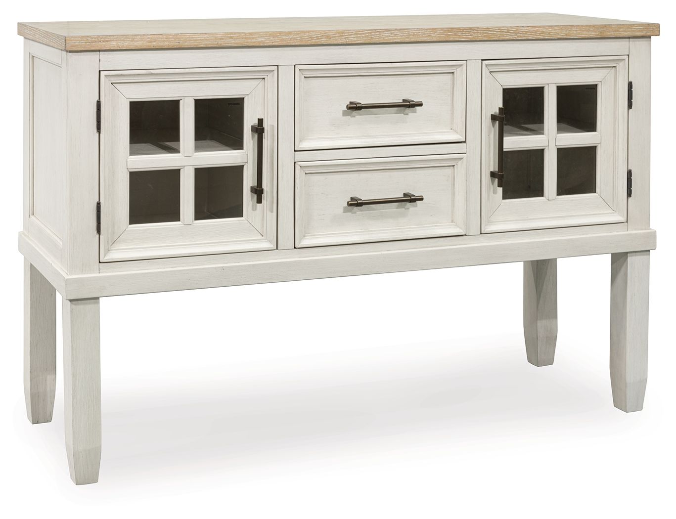 Shaybrock - Blanc antique / Marron - Serveur de salle à manger