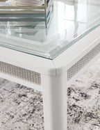 Chalanna - Blanc - Table à rallonge rectangulaire pour salle à manger