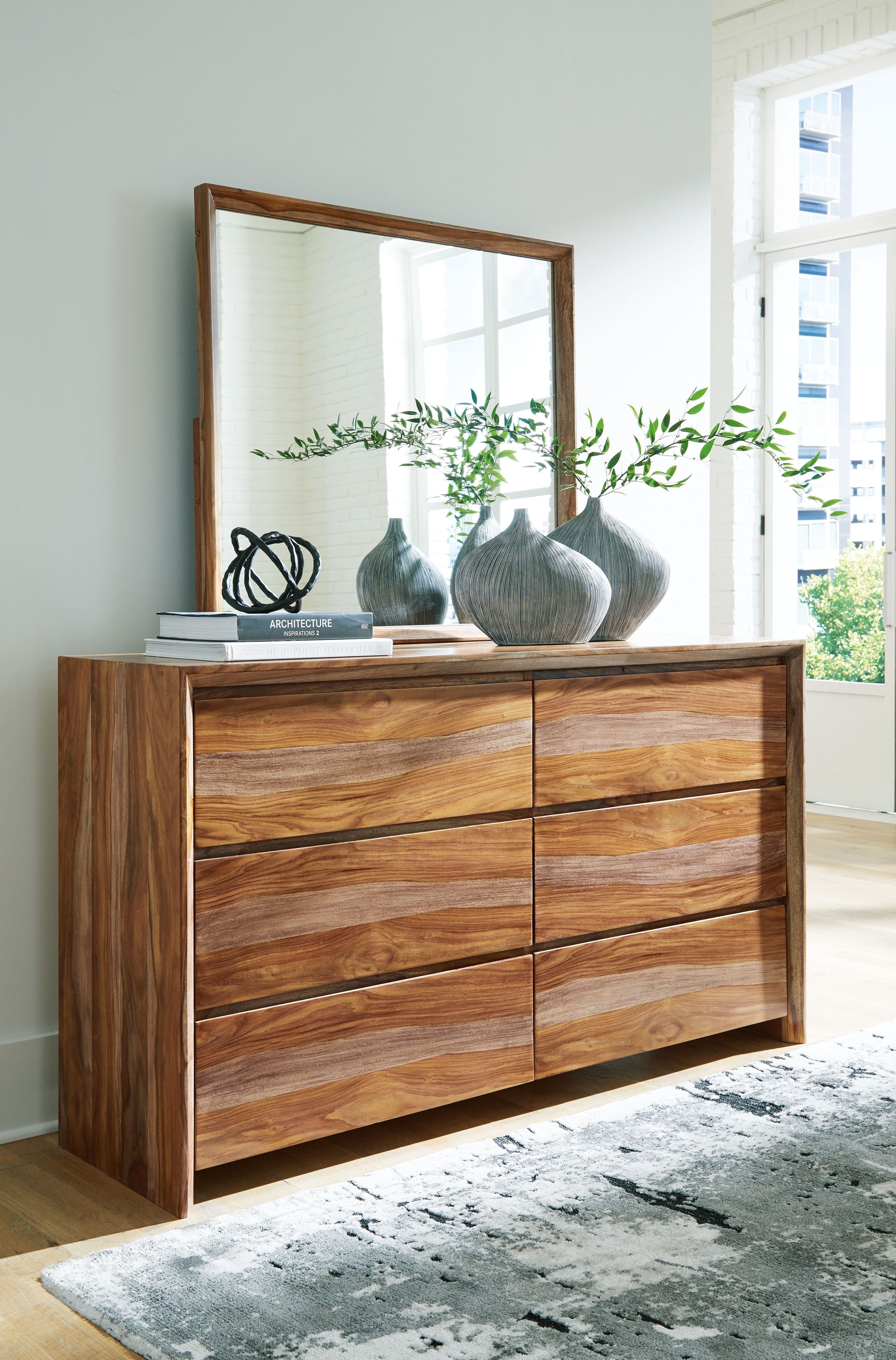 Dressonni - Marron - Commode et miroir