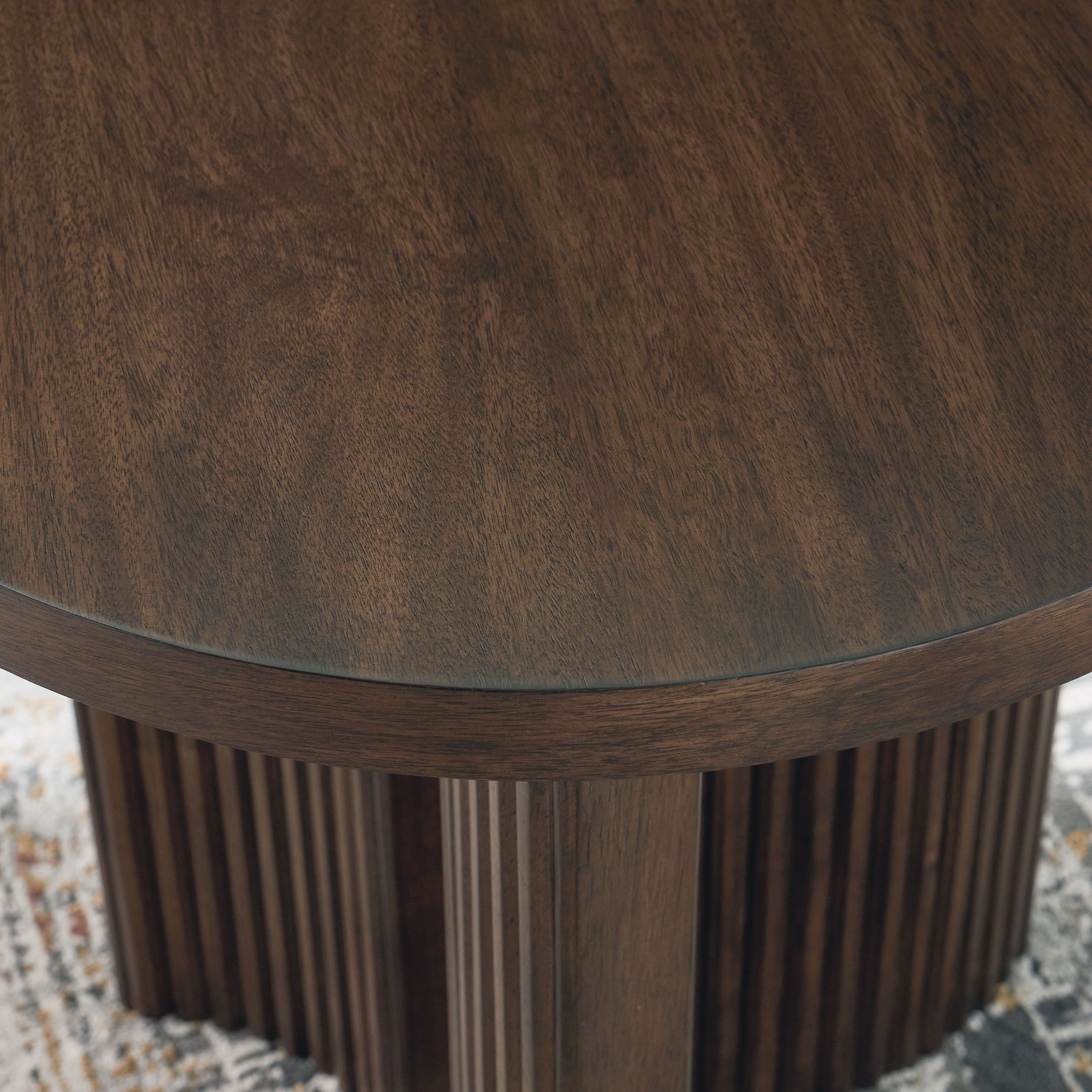 Korestone - Brun foncé - Table d'appoint ronde