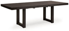 Neymorton - Table à rallonge rectangulaire style papillon, brun gris foncé