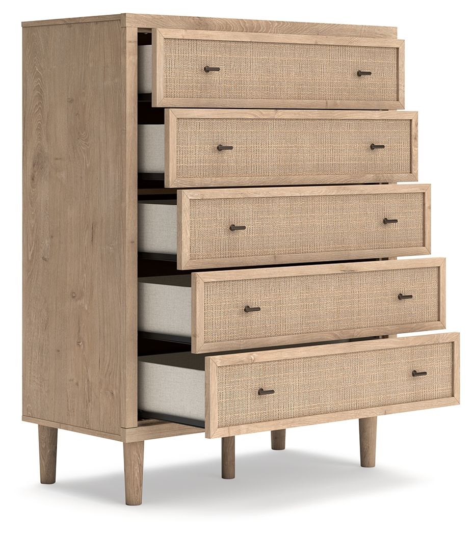 Cielden - Commode large à cinq tiroirs bicolore