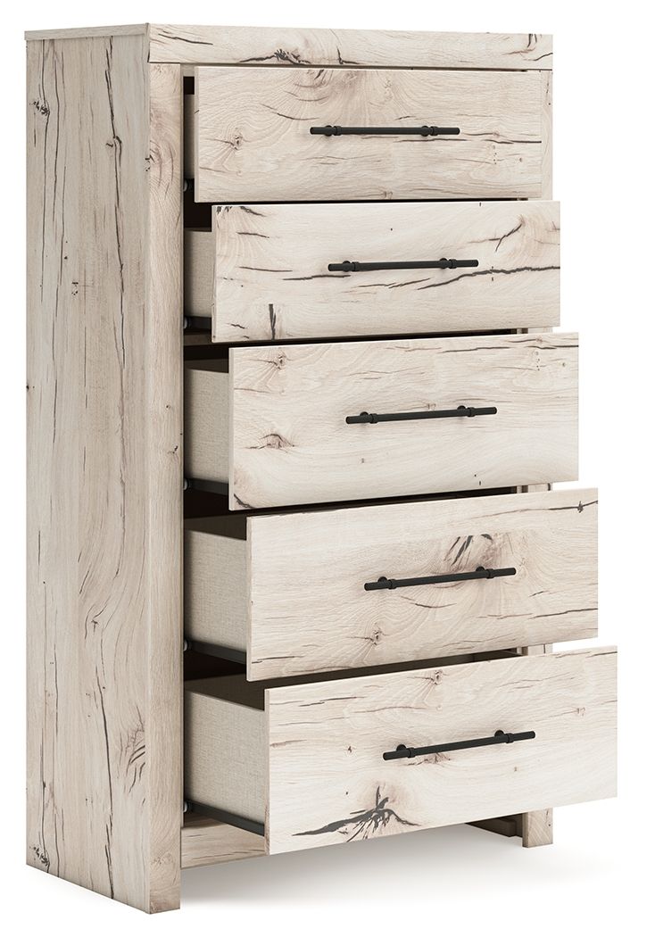 Lawroy - Naturel clair - Commode à cinq tiroirs