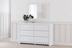 Mollviney - Blanc - Commode et miroir