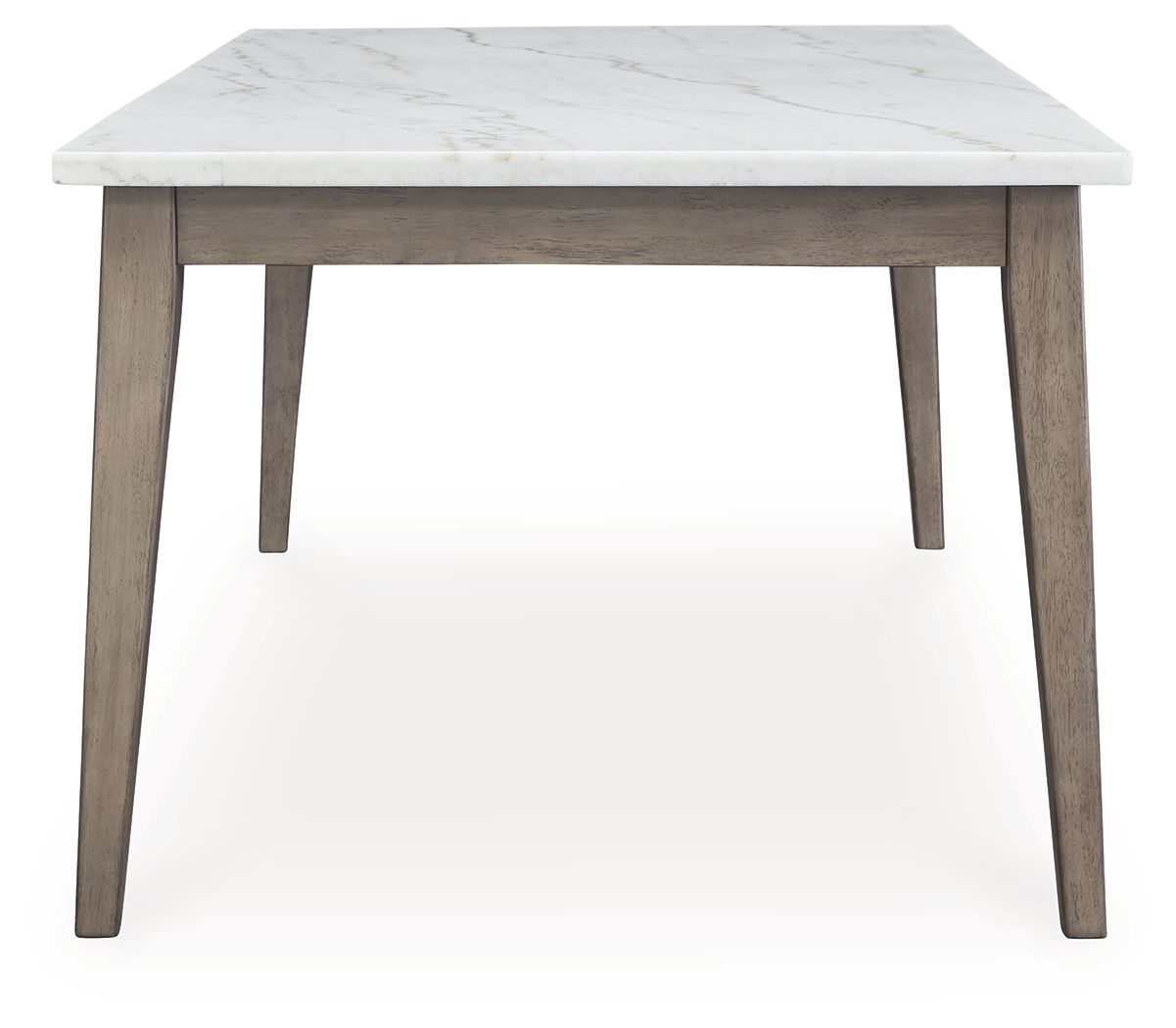 Loyaska - Blanc / Marron - Table de salle à manger rectangulaire