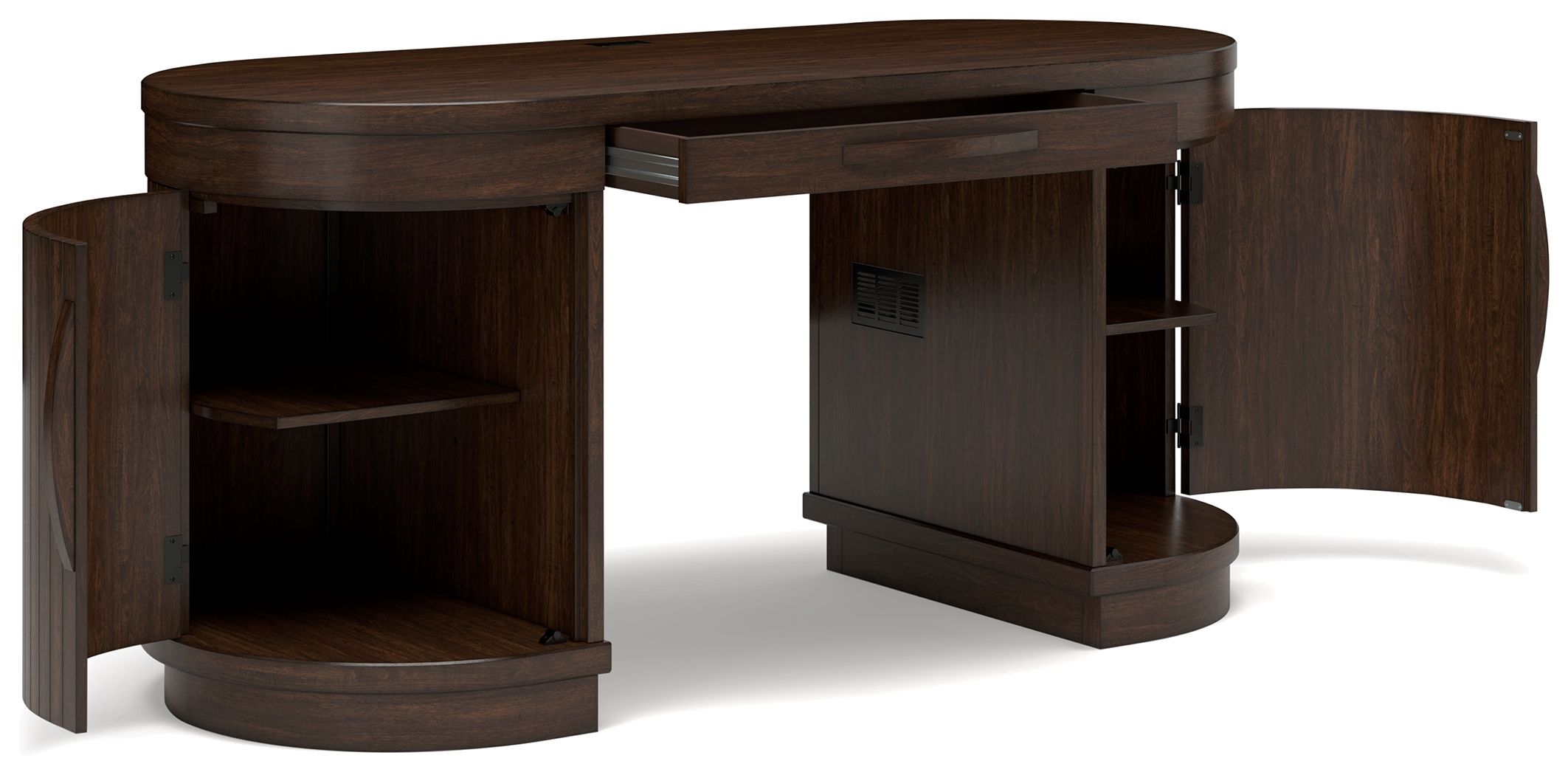 Korestone - Brun chaud - Ensemble 3 pièces - Bureau, chaise et crédence