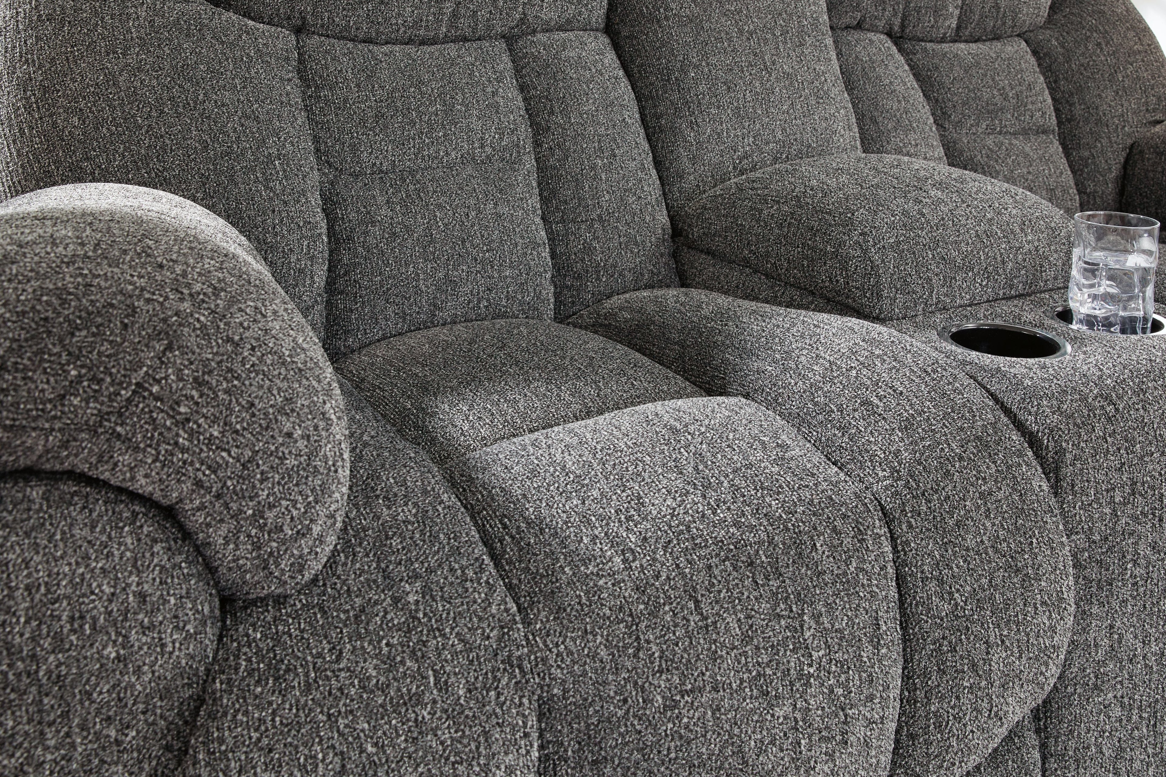 Foreside - Anthracite - Canapé double inclinable avec console