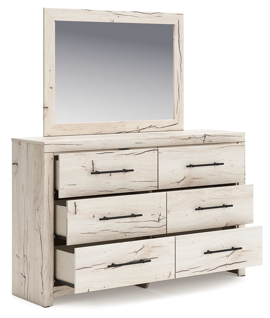 Lawroy - Naturel clair - Commode et miroir