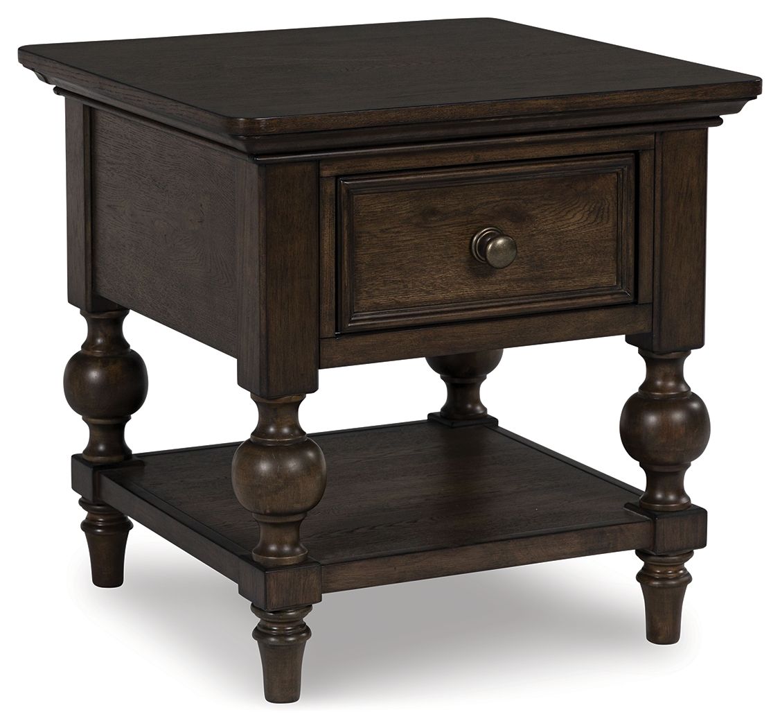 Veramond - Brun foncé - Table d'appoint carrée