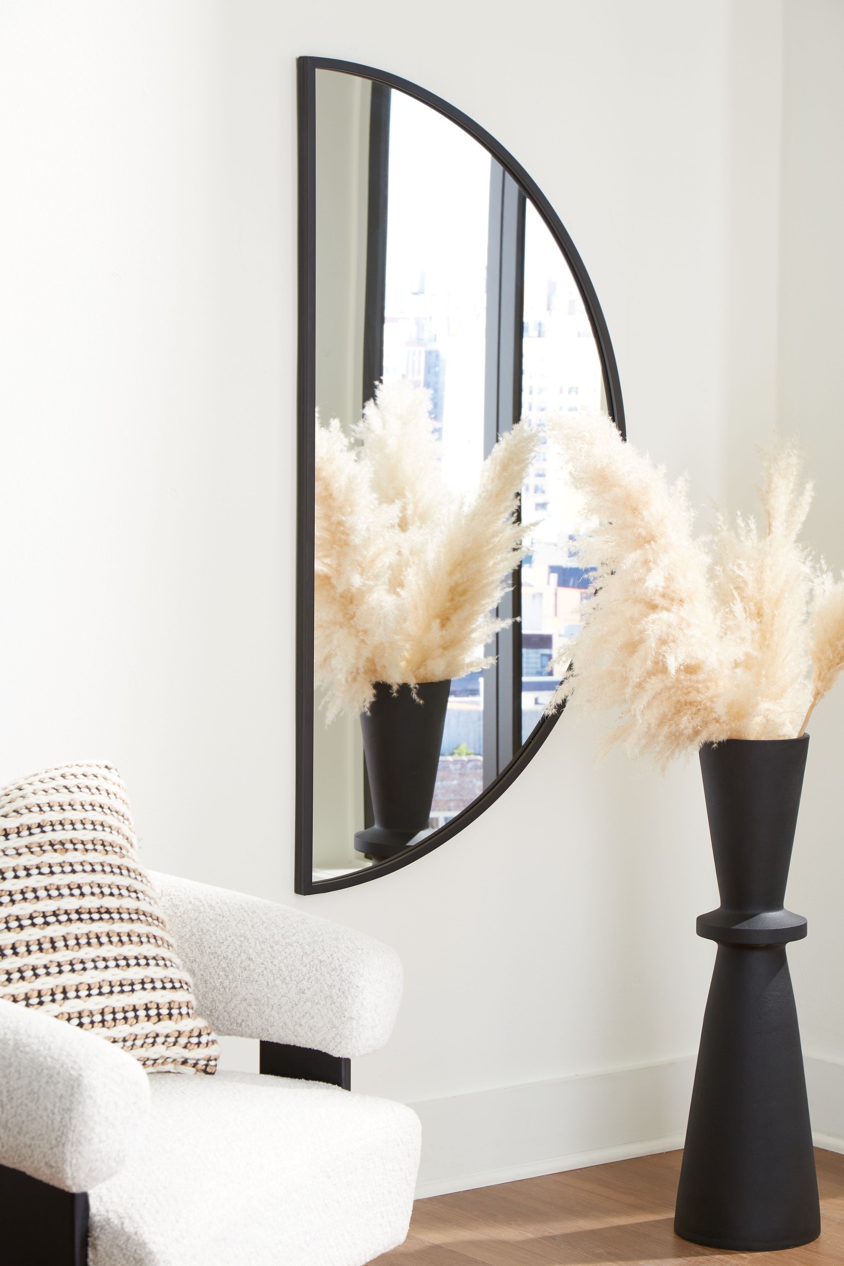 Denlow - Noir - Miroir d'appoint