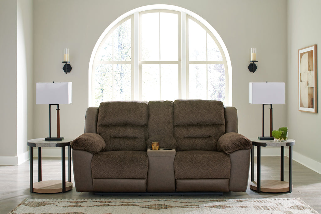 Dorman - Chocolat - Canapé inclinable double avec console