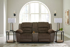 Dorman - Chocolat - Canapé inclinable double avec console