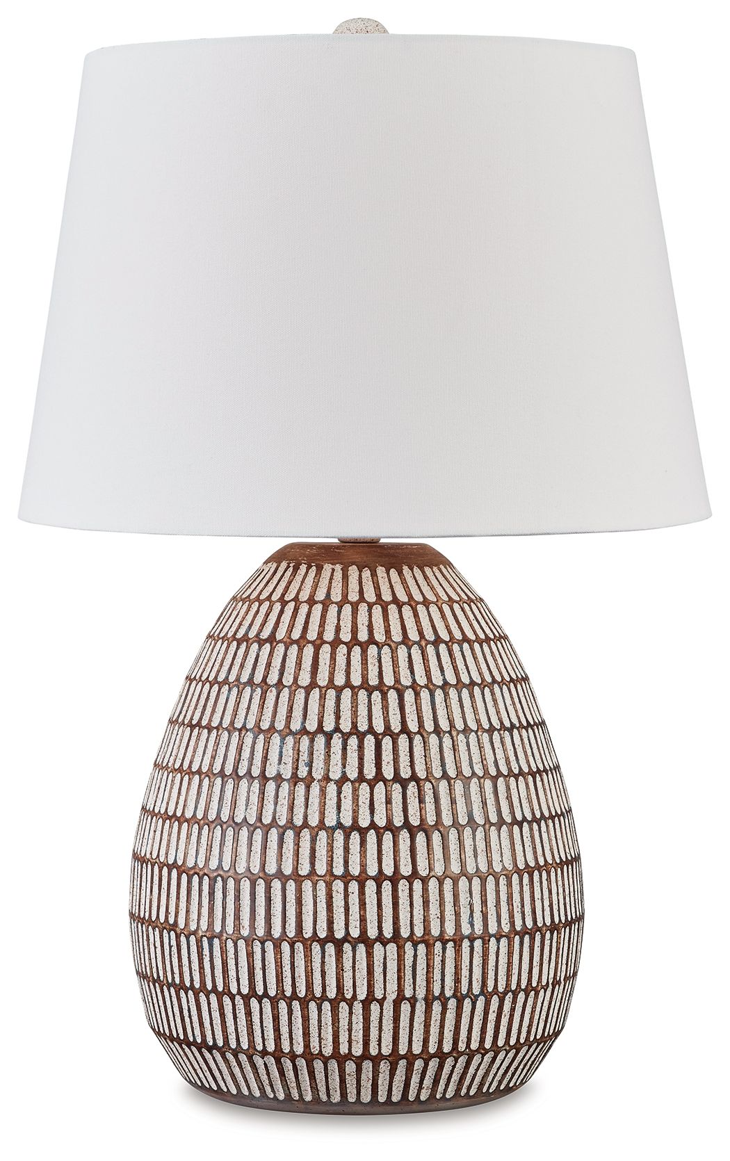 Darrich - Beige / Blanc - Lampe de table en métal