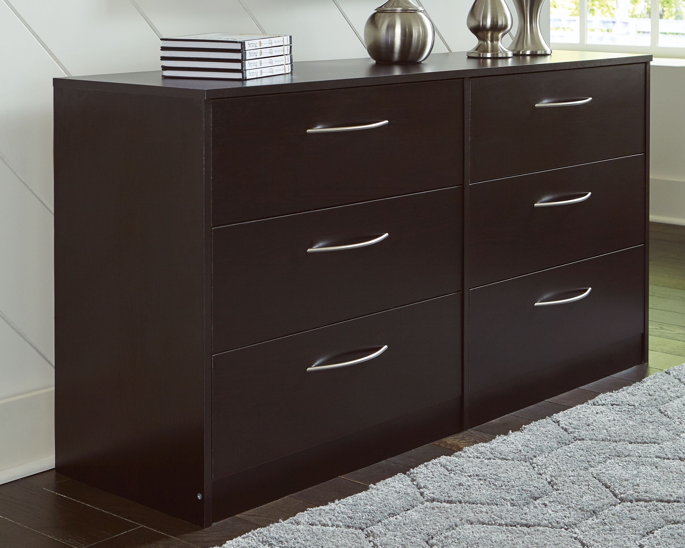 Finch - Noir - Commode à six tiroirs