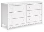 Hallityn - Blanc - Commode à six tiroirs